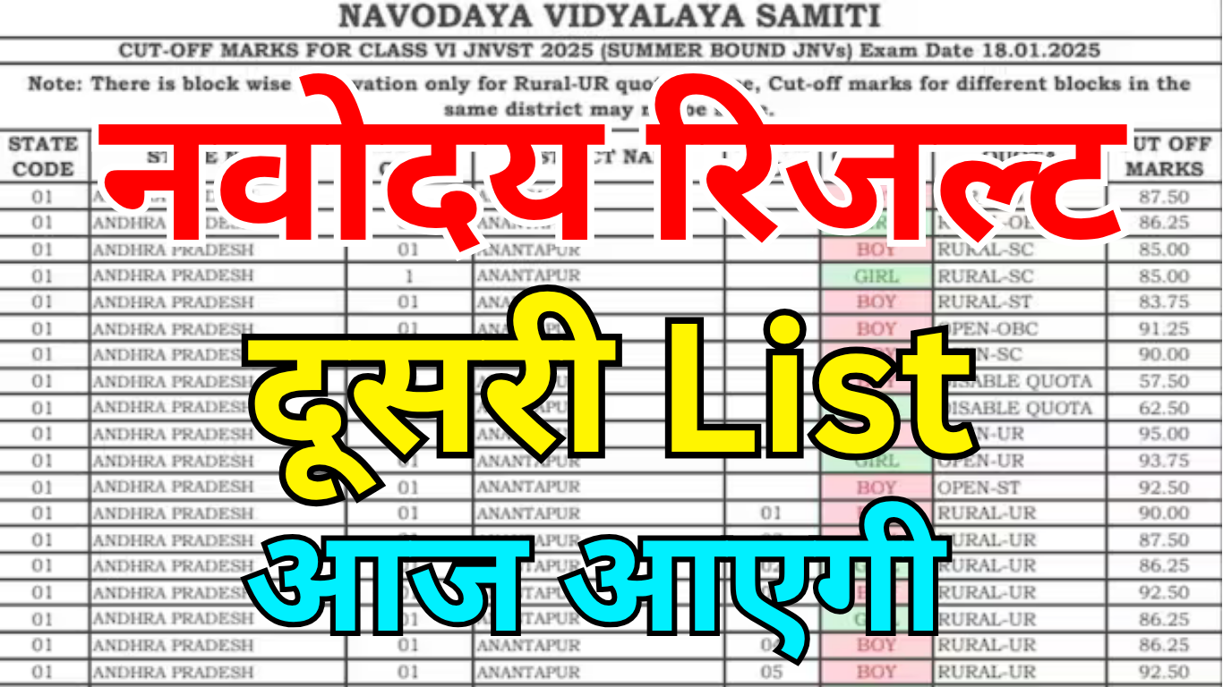 Navodaya वेटिंग लिस्ट से Admission Possible है?