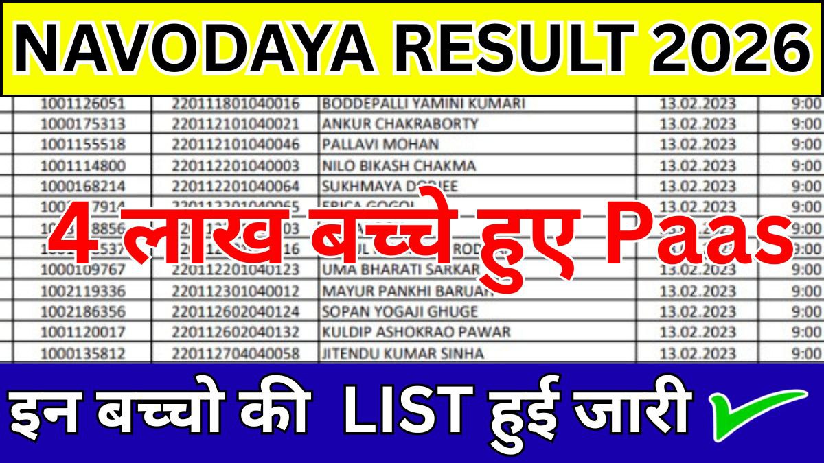 Navodaya Result Update Today 2026: आज की ताज़ा खबर, रिजल्ट स्थिति और पूरी जानकारी