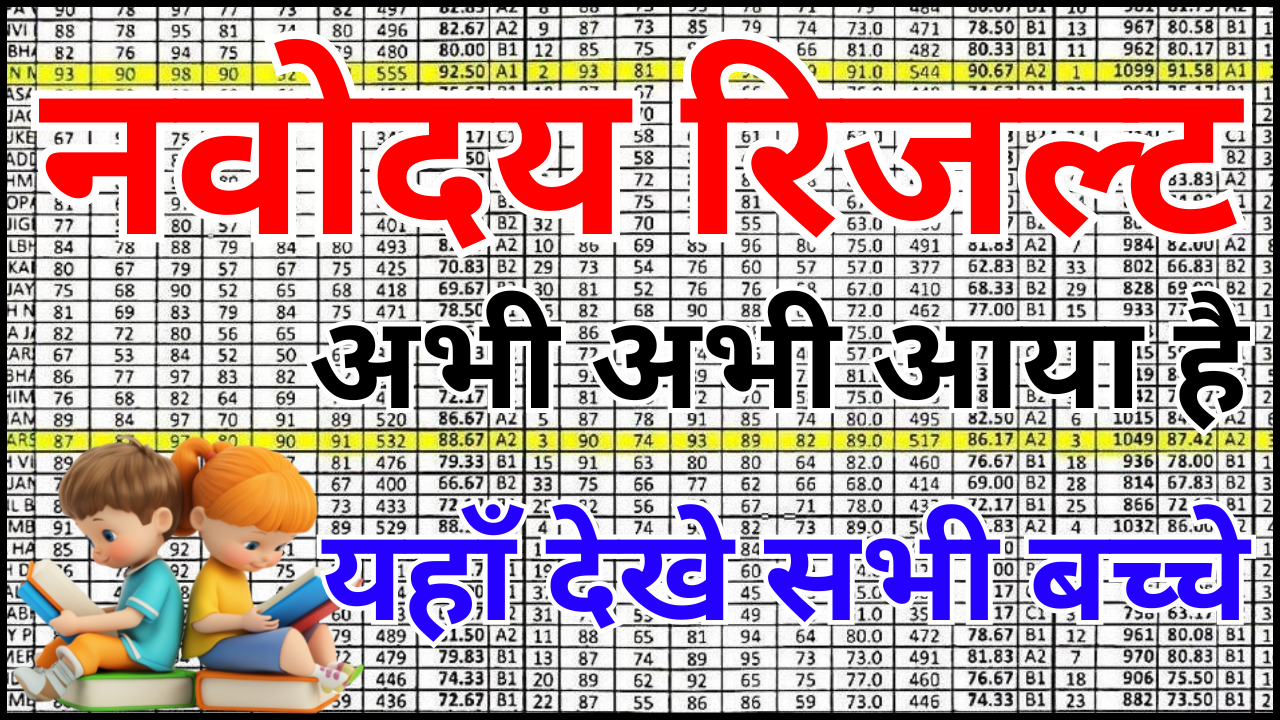 नवोदय रिजल्ट 2026 टॉपर लिस्ट जारी – इन बच्चों ने मारी बाजी, देखें पूरी सूची